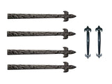 20" Fleur de LIS End Aluminum Strap Hinges and 10" LIS Handle Kit