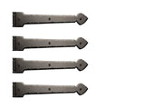 A set of Four 16" Rustic Strap Hinges with Butt Pin-Solid Aluminum