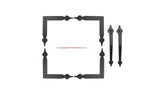 Americana 10" Decorative Spear End Corner Strap Hinges & Pull Handle Set