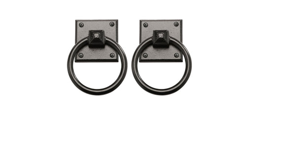 Rustic Series 4-1/2" Aluminum Square Mission Ring Pull Set of 2