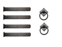 Rustic Series Mission 17-1/2" Style Hinges with Diamond Ring Pulls Kit