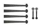 Iron Series Decorative Bean End 16" Strap Hinges and Pull Handle Set