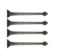 Rustic Series 19" Aluminum Decorative Spear End Strap Hinge Set