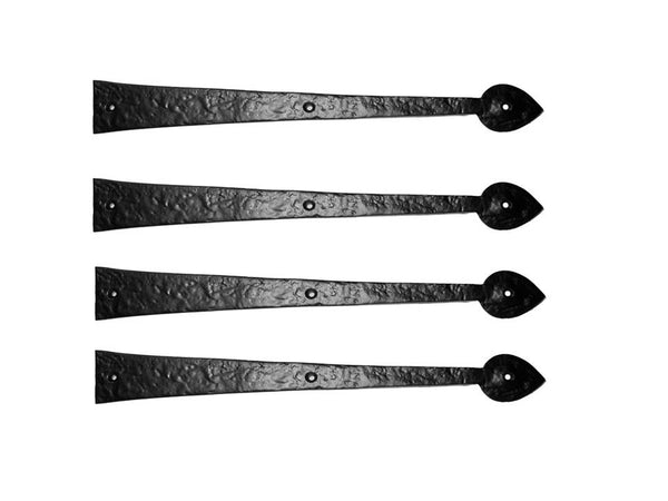 Iron Series Decorative 16" Strap Hinges Spear End Set